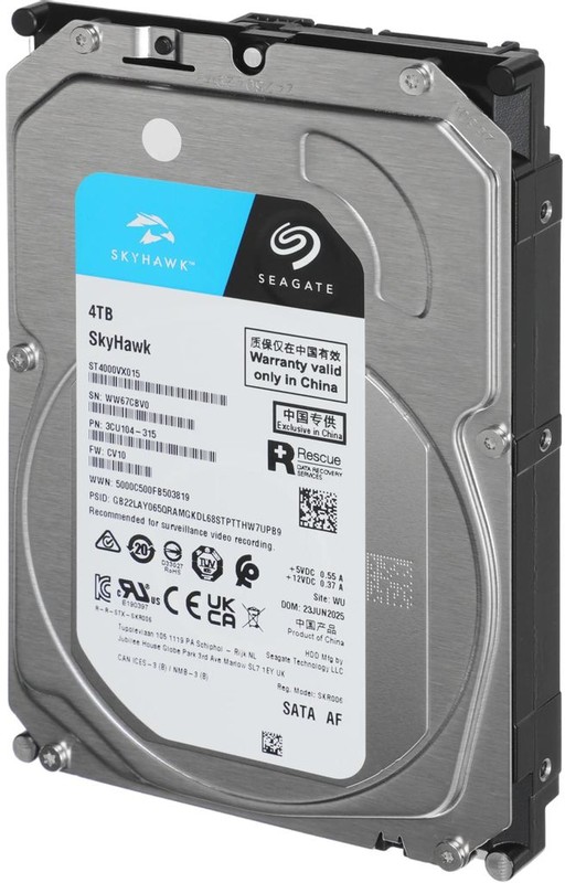 Жесткий диск Seagate Skyhawk ST4000VX015, 4ТБ, HDD, SATA III, 3.5