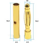 0214 Bullet connector 2,0mm male-female. Пара банановых контактов 2,0мм папа-мама