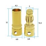 03512 Bullet connector 3,5mm male-female. Пара банановых контактов 3,5мм папа-мама