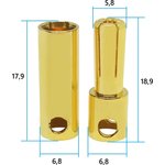 05518 Bullet connector 5,5mm male-female. Пара банановых контактов 5,5мм папа-мама
